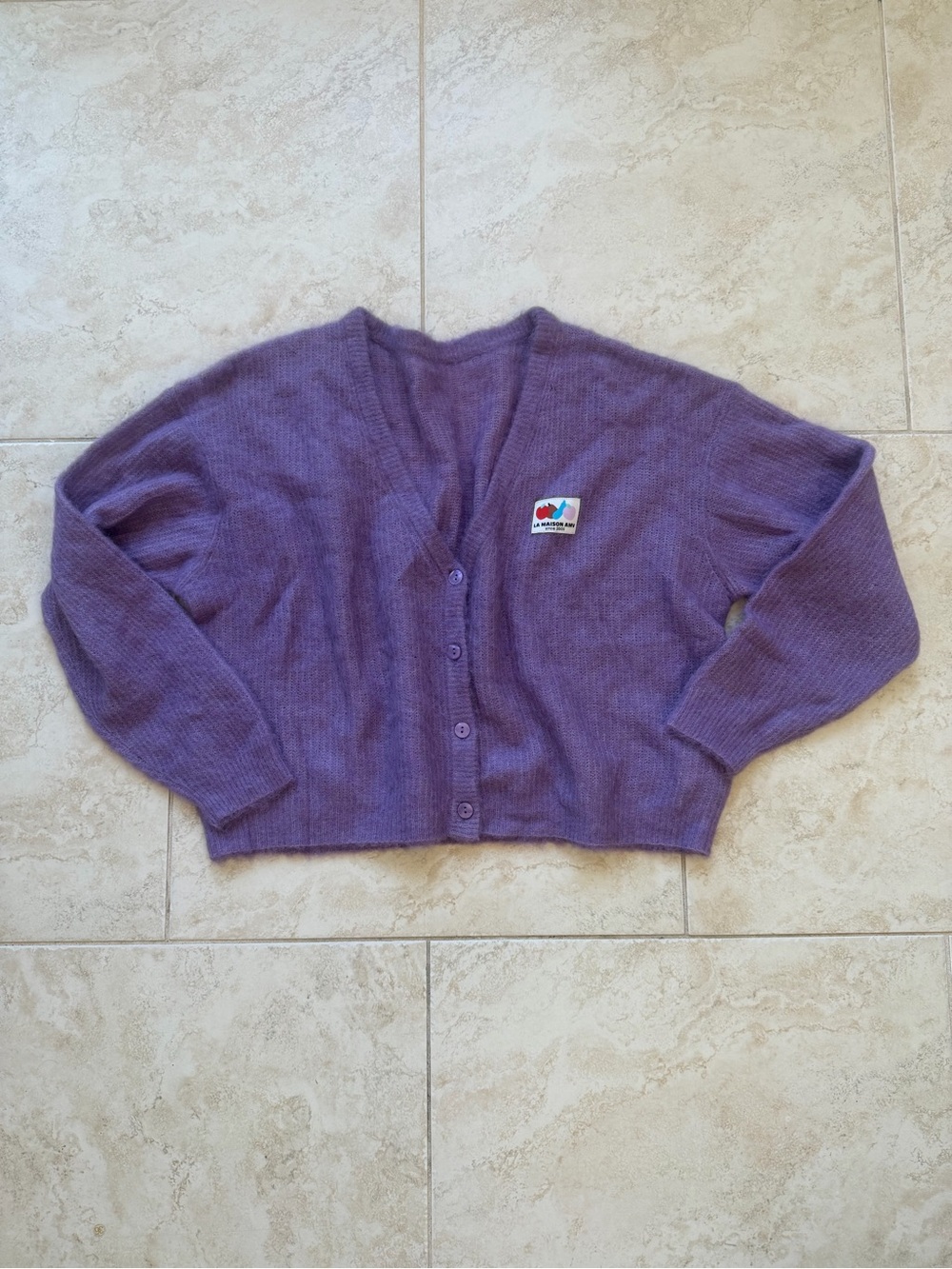 AMERICAN VINTAGE Nenybay Violet Purple Alpaca Cardigan Sweater